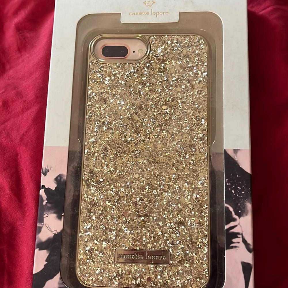 Nanette Lepore gold sequin case iPhone 6s/6/7 or 8 plus